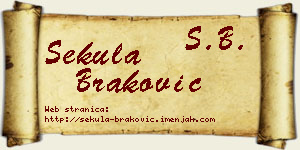 Sekula Braković vizit kartica
